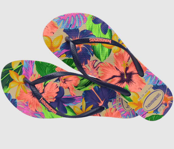 Slim Floral Neon Flip-Flops